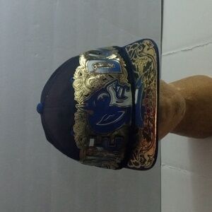 Custom Duke Blue Devils Cap Black with Gold design. Pre-owned